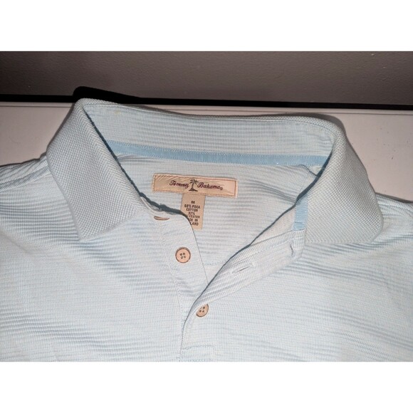 Tommy Bahama Polo Shirt Mens Large Light Blue Pique Marlin Logo Golf Casual - Picture 1 of 5